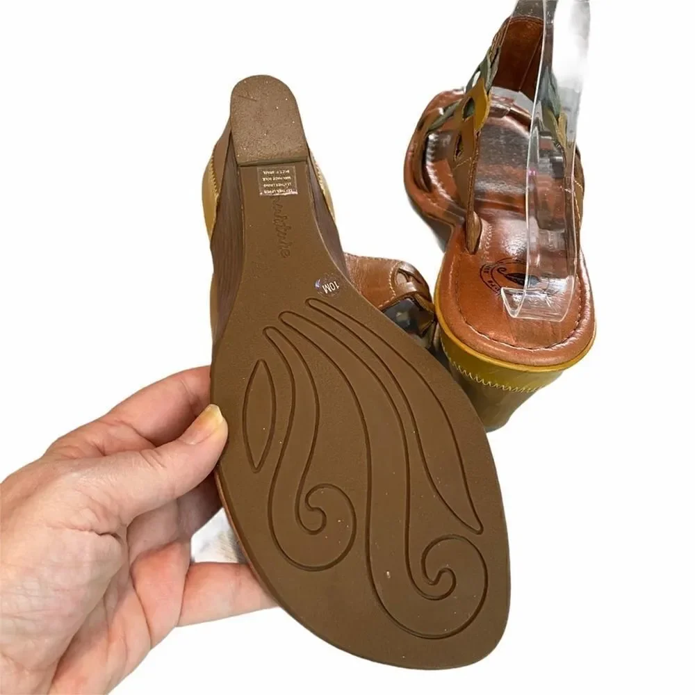 Nurture Boho leather multi color sandal open wedge